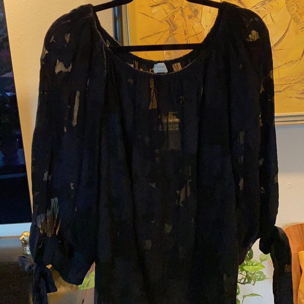 Aritzia/Wilfred black peasant blouse - Picture 4 of 4